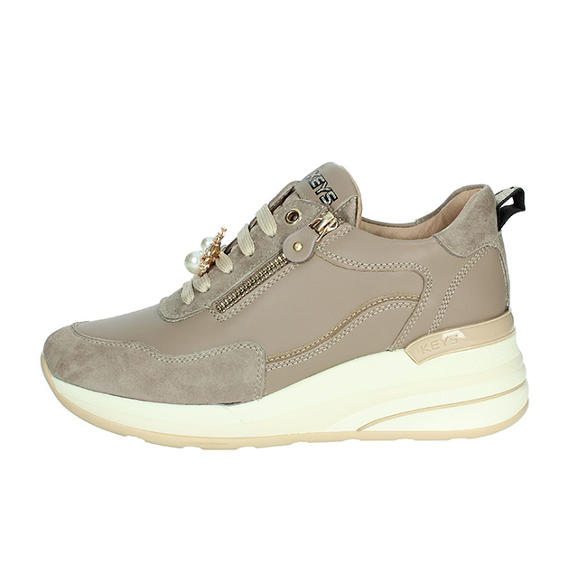 Sneaker Donna KEYS in pelle e camoscio – K-9951 TAUPE/NOCCIOLA