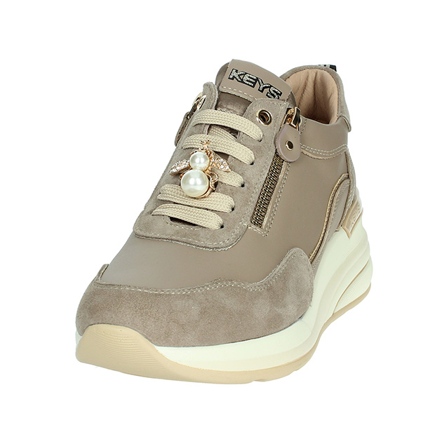 Sneaker Donna KEYS in pelle e camoscio – K-9951 TAUPE/NOCCIOLA - immagine 3
